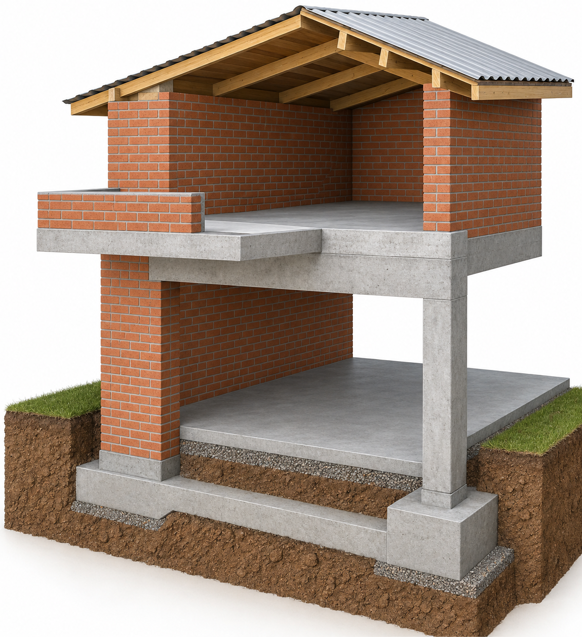 Learning aid: Generic representative support bay, showing masonry, a concrete transfer beam and supports; this is not a complete building or measured Cronulla section